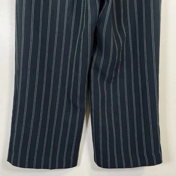 Aritzia Wilfred Talin Black White Striped Crepe Wide Leg Cropped Pants - Picture 15 of 16
